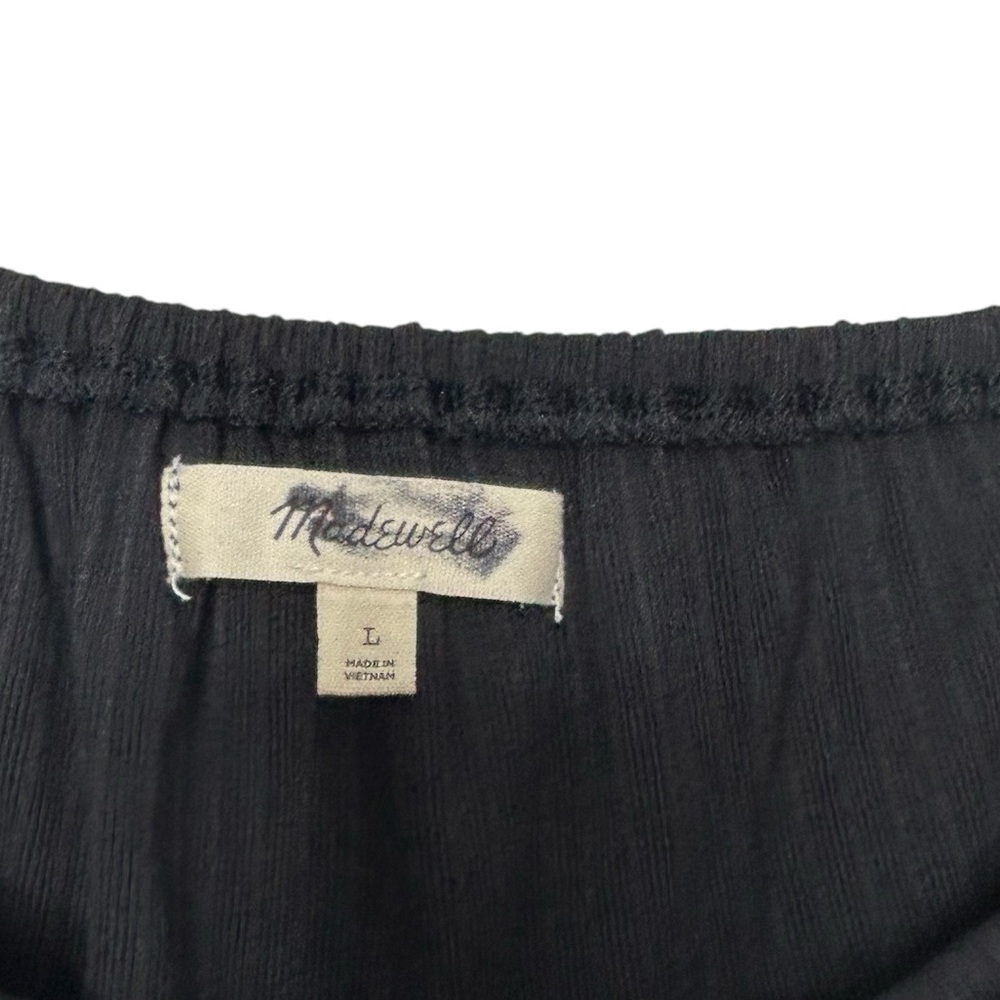 Madewell Black Ribbed Stretch Basic Square-Neck L… - image 7